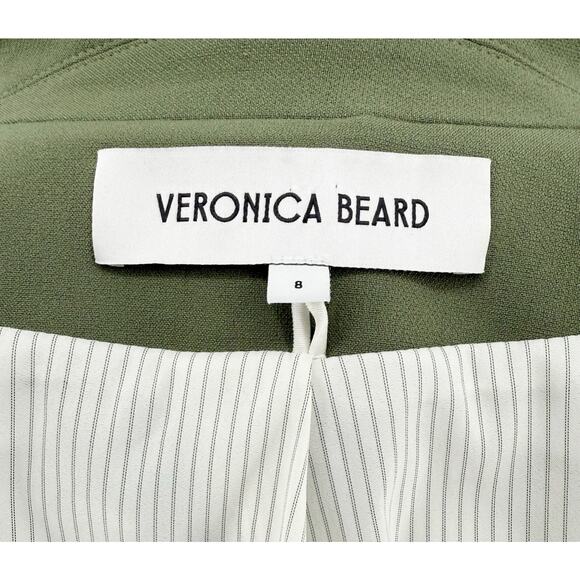 Veronica Beard Miller Dickey Jacket Stone Army Green Classic Blazer Size 8 - Picture 5 of 16